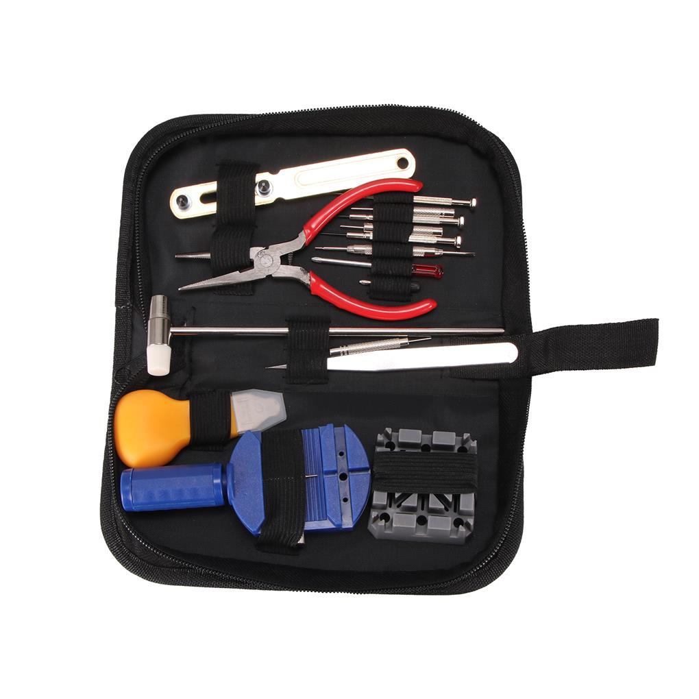 16Pcs Set Wristwatch Repair Tool Watch DIY Kit Screwdrivers Case Opener Tweezer