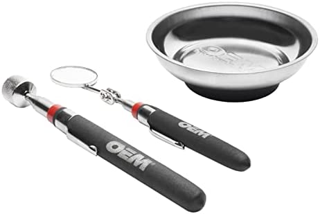 Magnetic Trays Tool Set Screw Tray Telescopic Pickup Tool Inspection Mirror Magnetic Parts Tray 3pcs