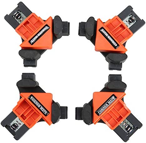 CASIMR 90 Degree Corner Clamp, 4PCS Adjustable Single Handle Spring Loaded Right Angle Clamp