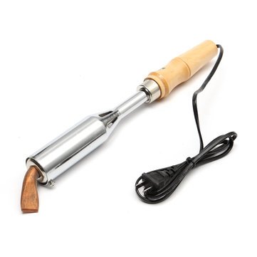 100w Electric Soldering Iron Solder Welding Chisel Tip Wood Handle