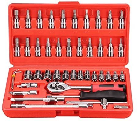 46Pcs Car Repair Multi-Purpose Wrenches Socket Combination Tool Set Key Wrench Set